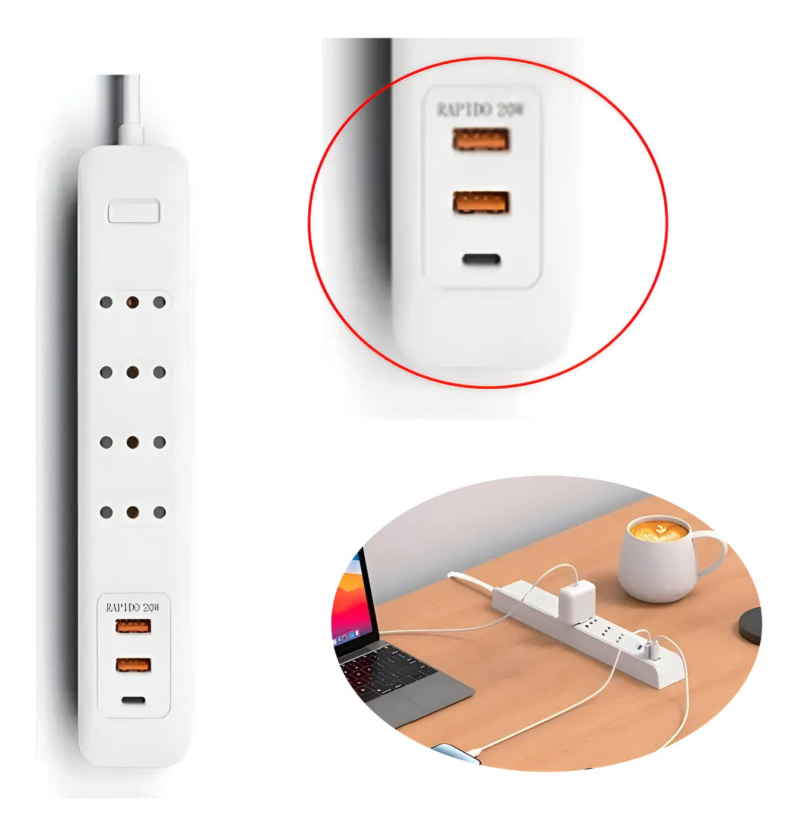 FALATALE Classic 4 · 1 USB-C + 2 USB 2